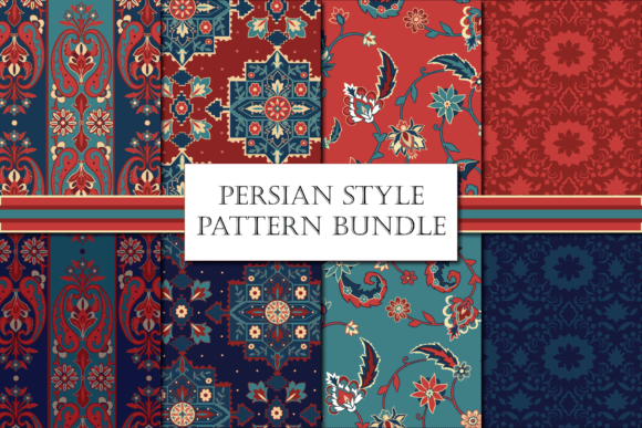 Download Persian Pattern Pack - Red and Blue - Blue Collection