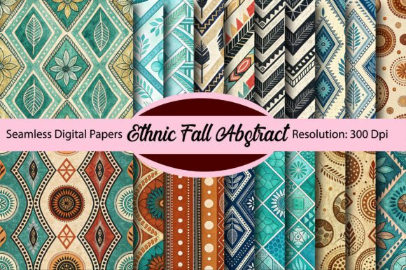 Download Ethnic Fall Abstract Digital Paper - Abstract digital Collection