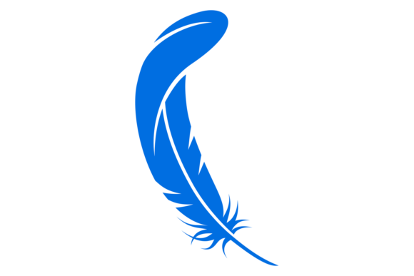 Download Blue Feather Logo. Creativity Symbol. Wr - Blue Collection