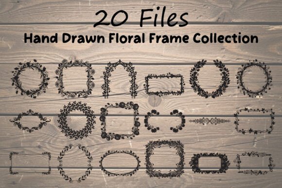Download 20 Hand Drawn Floral Frame SVG Bundle - Floral frame Collection