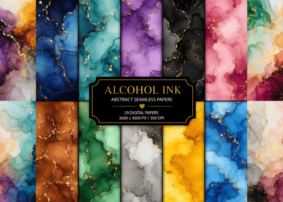 Download Alcohol Ink Abstract Digital Paper - Abstract digital Collection