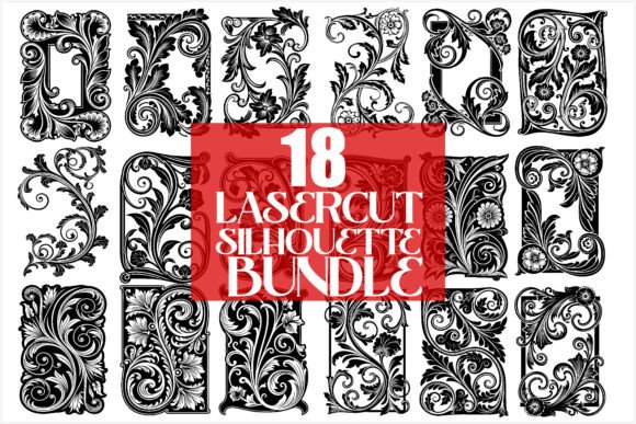 Download Elegant Laser Cut Floral Frames Bundle - Floral frame Collection