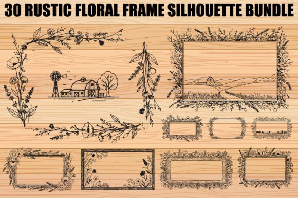 Download Rustic Floral Frame SVG Bundle - Floral frame Collection