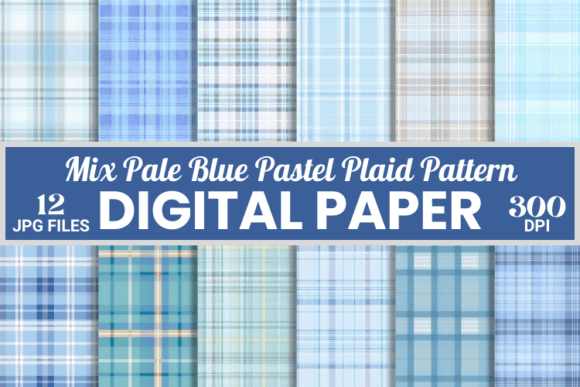 Download Pale Blue Pastel Plaid Patterns Papers - Blue Collection