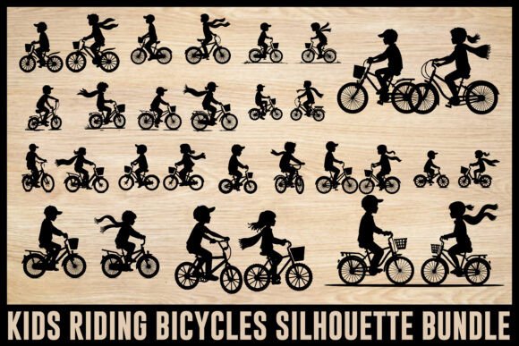 Download Kids Riding Bicycles Bundle - Premium Resources