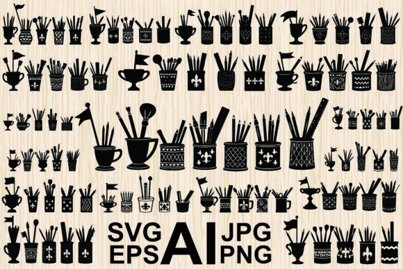 Download Silhouette Collection of Art Supplies - Premium Resources