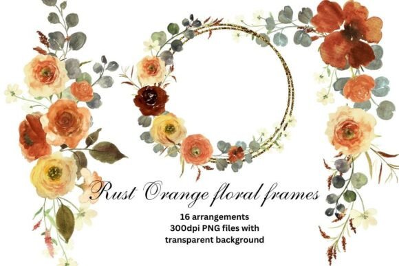 Download Rustic Watercolor Floral Frames Clipart - Floral frame Collection