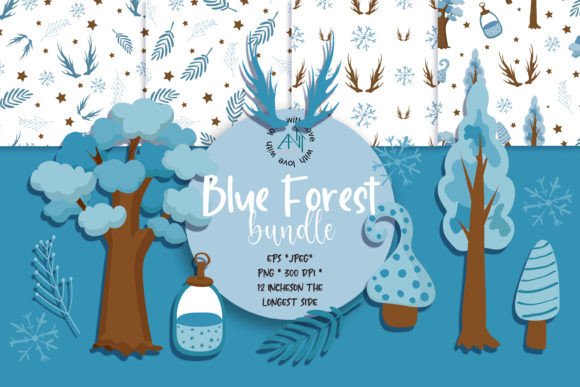 Download Blue Forest Patterns, Clipart Png,eps,jp - Blue Collection