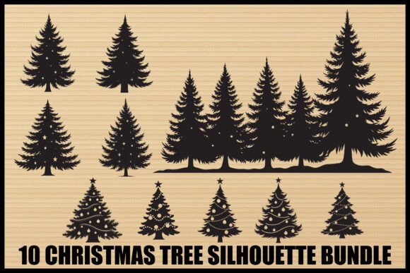 Download Christmas Tree Silhouette Set - Premium Bundle